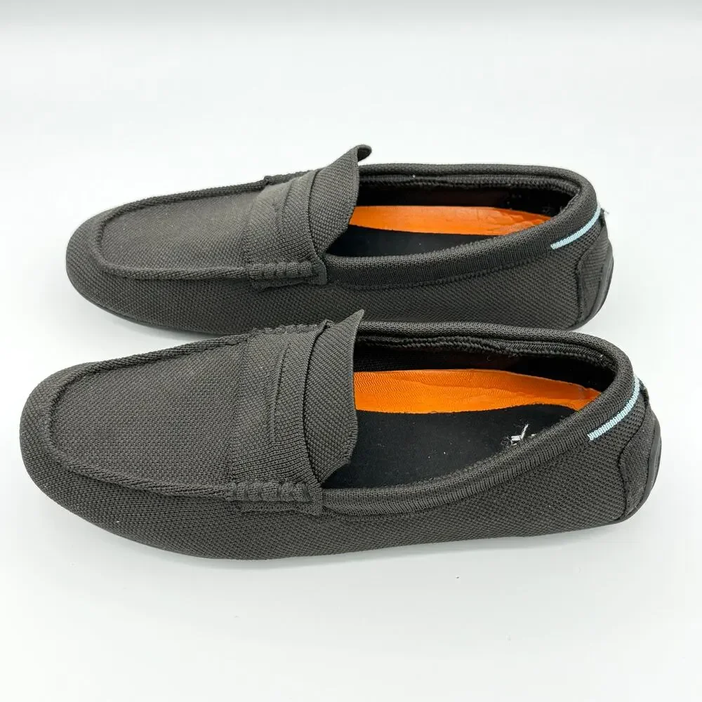 Pre-owned Mix No. 6 Hadi Men's 8M Charcoal Blue Knit Driving Loafers Slip-On